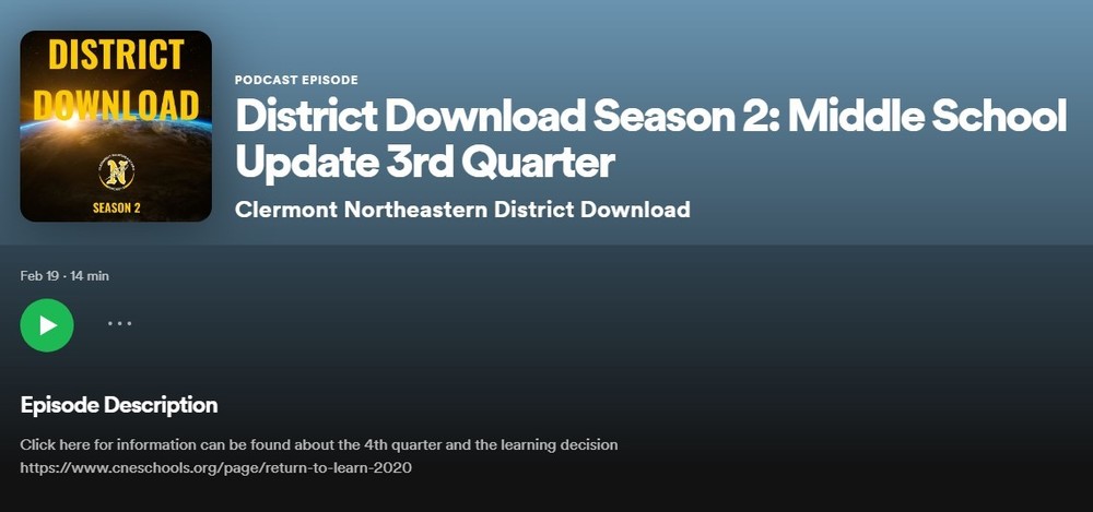 Podcast- Middle School 3rd Quarter Update