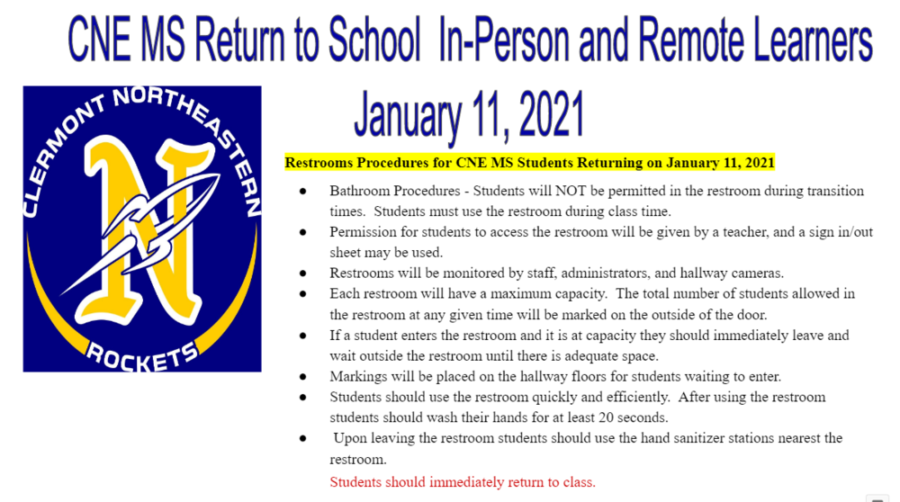 Importand Information for CNE MS