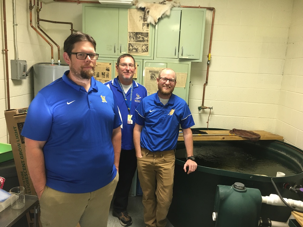 Clermont Northeastern High School science teachers Steve Williams, Tony Gettler and Scott Wells have helped secure a grant for a greenhouse on the high school campus. (Photo by Dick Maloney.)