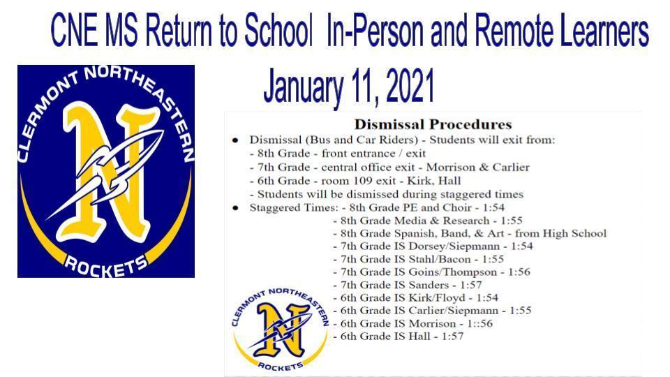 CNE MS Dismissal Procedures 01/11/21