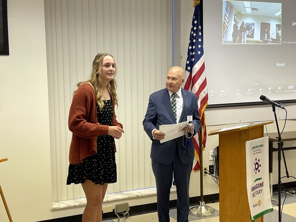 Lydia Huff at the Batavia Rotary