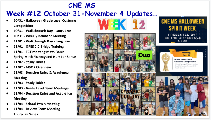 CNE MS Week #12 Updates