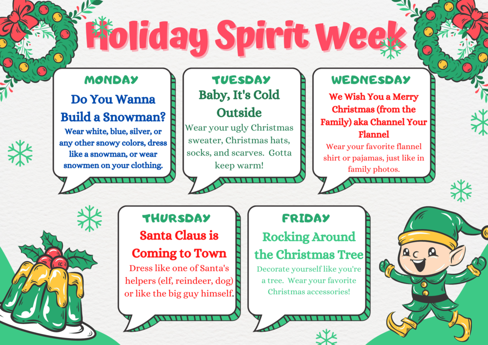 Christmas Spirit Week CNE Elementary School