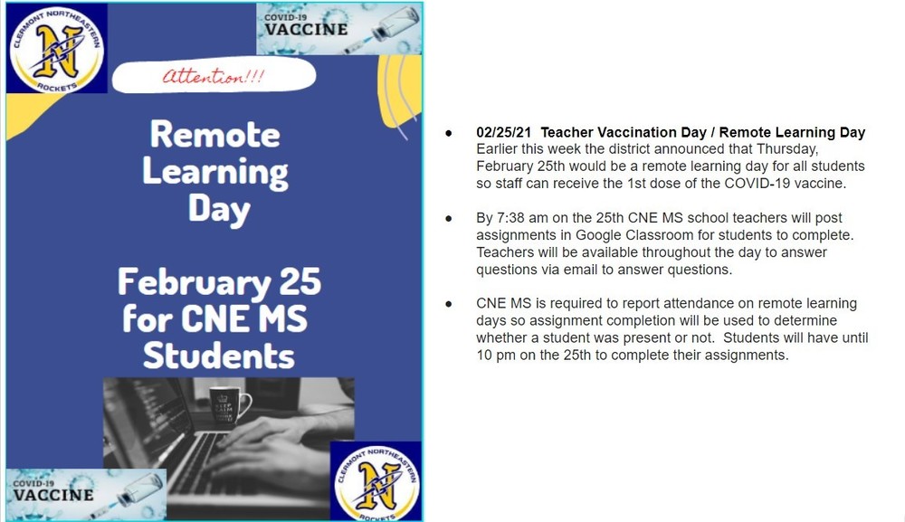 VIRTUAL LEARNING DAY TOMORROW!!!