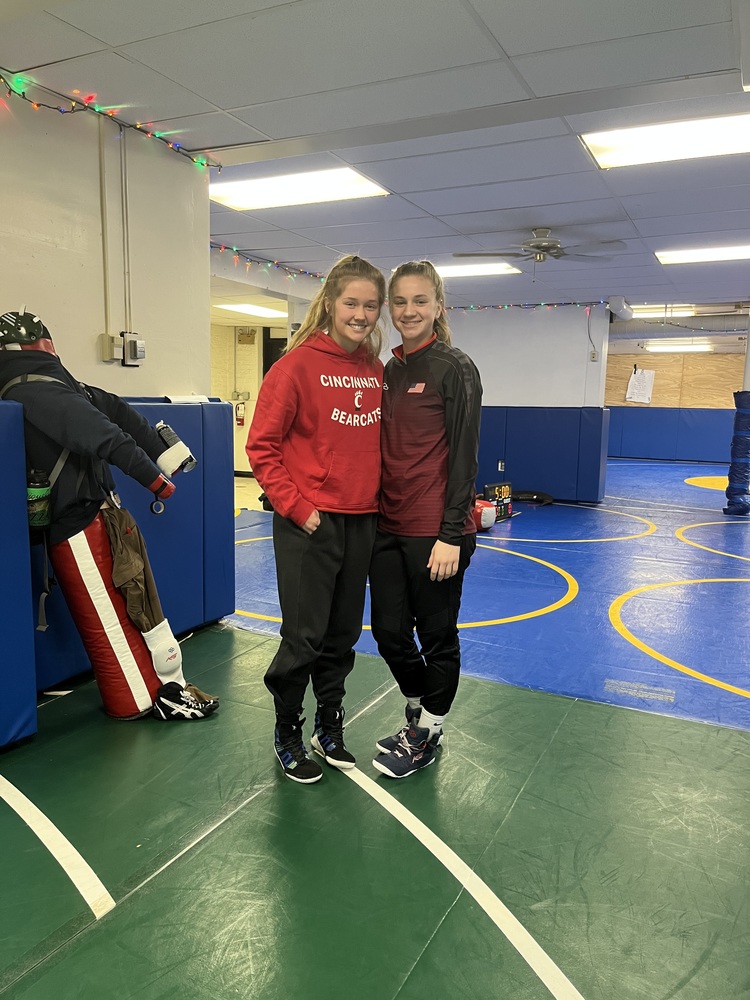 Clermont Northeastern wrestlers Hanna Groeber and Jesse Foebar qualified for the 2022 Ohio High School Wrestling Coaches Association State Tournament. Foebar placed third in her weight class. (Photo by Dick Maloney.)