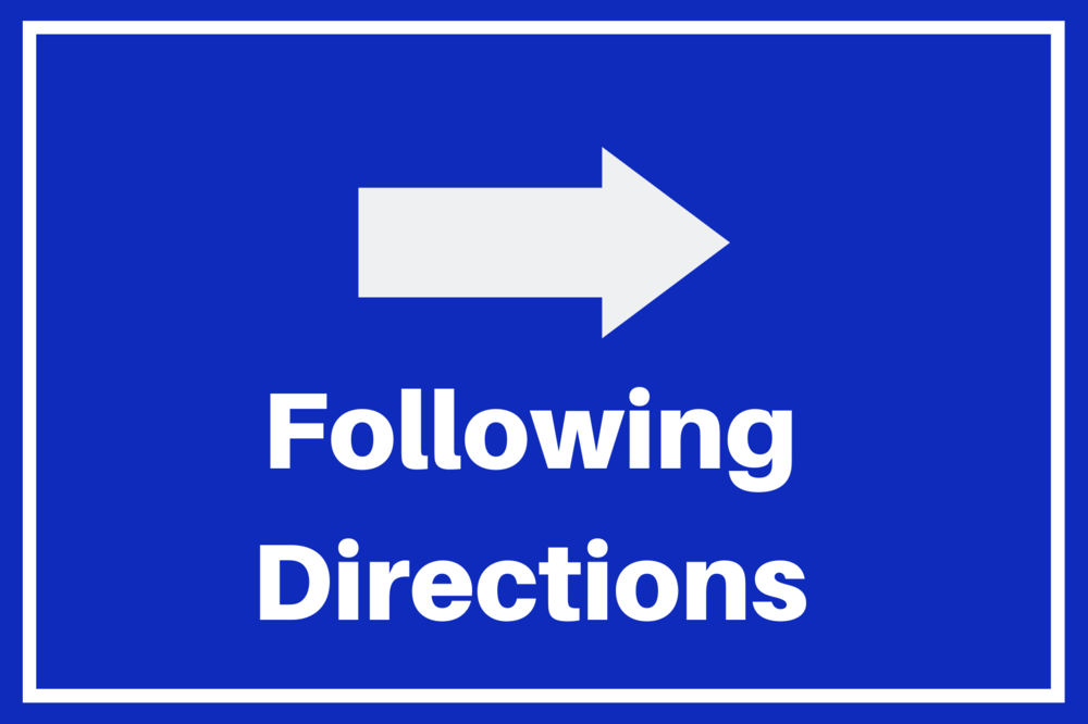 following directions
