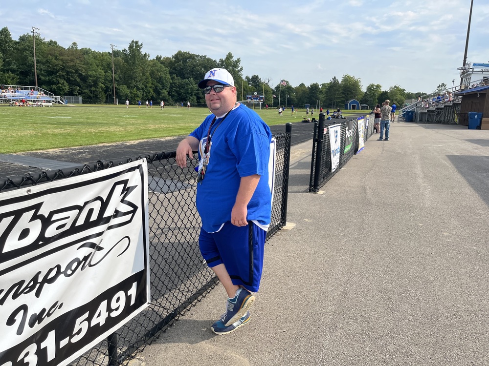 Clermont Northeastern Athletic Director T.J. Buckley at the junior varsity boys soccer game vs. Western Brown Aug. 20. (Photo by Dick Maloney.)