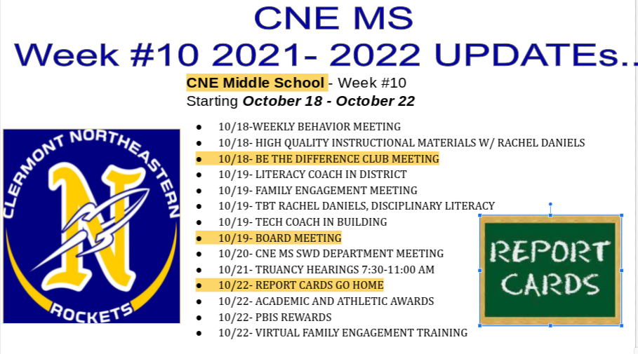 CNE MS Week #10 Updates