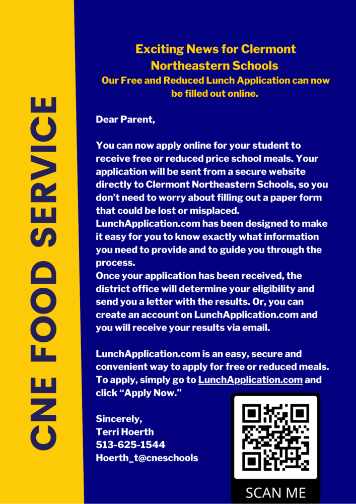 Please Read: CNE FOOD SERVICE UPDATE