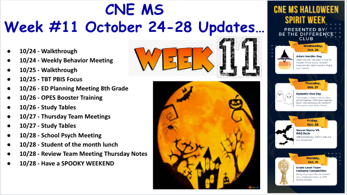 CNE MS Week #11 Updates