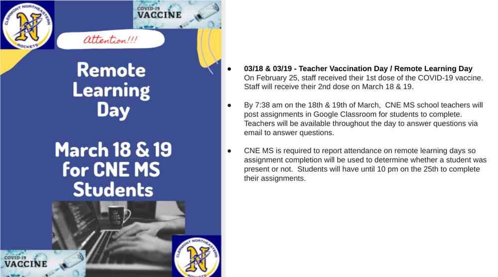 Mark Your Calendar for Remote Learning Days