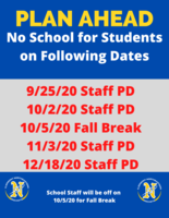 FYI: Dates When School Will Not Be In Session