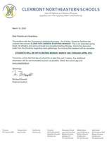 School Closed Starting 3/16/20-4/6/20
