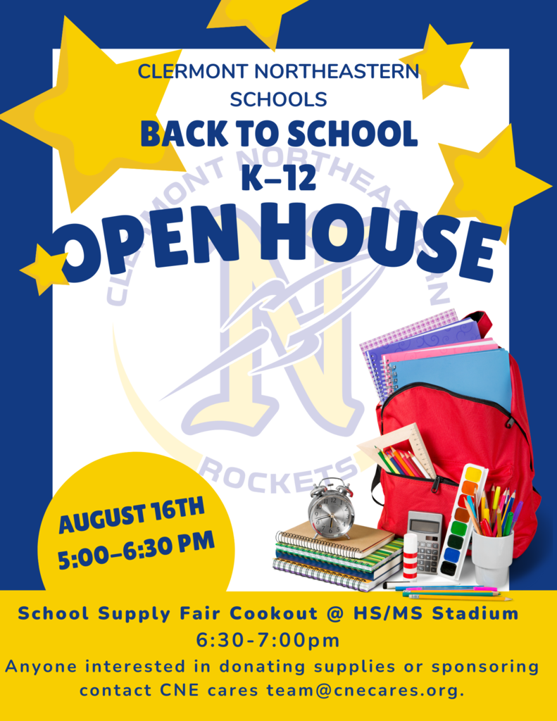 Open House August 16th  5:00-6:30pm