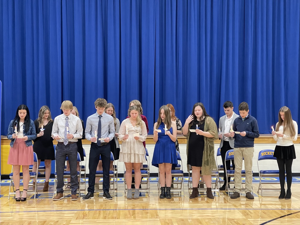 Students inducted being inducted into the National Honor Society